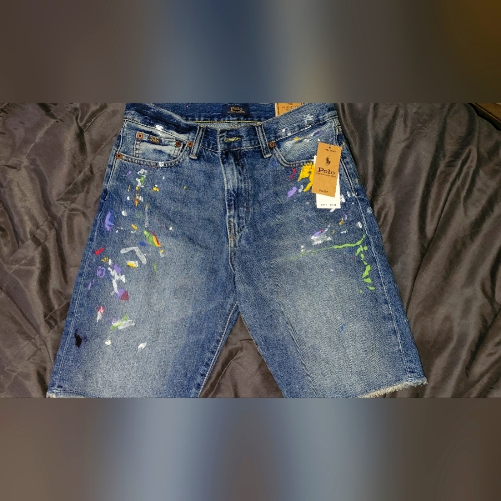 Boys size 20 Ralph Lauren Polo splatter shorts